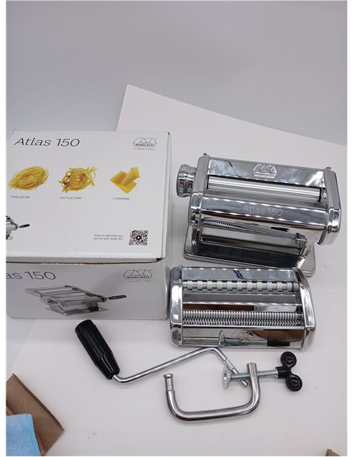 Marcato Atlas 150, Máquina para Pasta, Acero Cromado, Ancho 150 cm, 3 Accesorios Incluidos