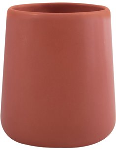 MSV - Vaso de Cerámica - Terracota Mate - 300 ML - Práctico y Elegante para el Baño - Fácil de Limpiar - Resistente a la Humedad