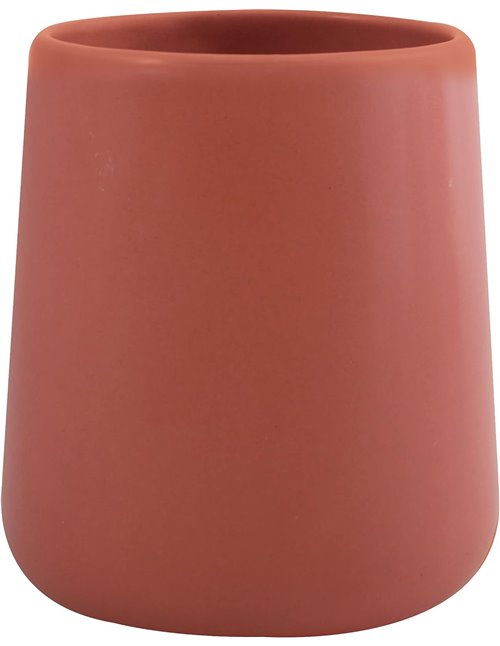 MSV - Vaso de Cerámica - Terracota Mate - 300 ML - Práctico y Elegante para el Baño - Fácil de Limpiar - Resistente a la Humedad