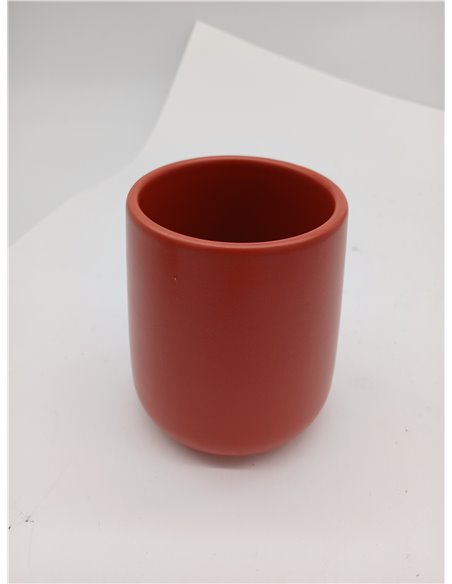 MSV - Vaso de Cerámica - Terracota Mate - 300 ML - Práctico y Elegante para el Baño - Fácil de Limpiar - Resistente a la Humedad