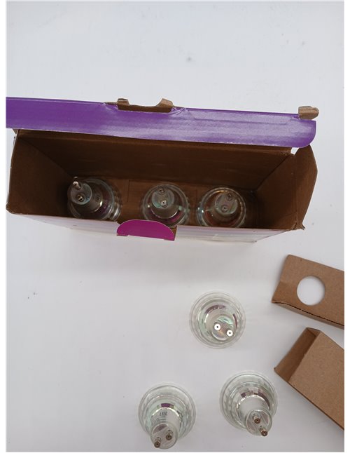 Philips - Bombilla LED cristal 50W, GU10, luz blanca cálida, transparente, no regulable, pack 6 [Clase de eficiencia energética 