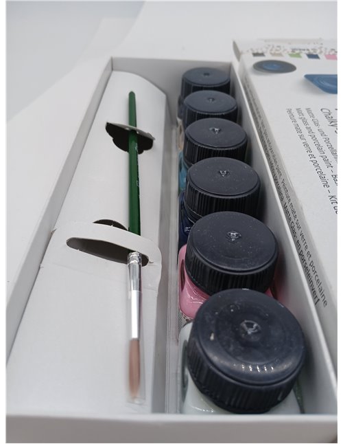 KREUL 16602 - Pintura a la tiza para vidrio y porcelana Juego de 6 botes de pintura a la tiza para vidrio y porcelana de 20 ml c