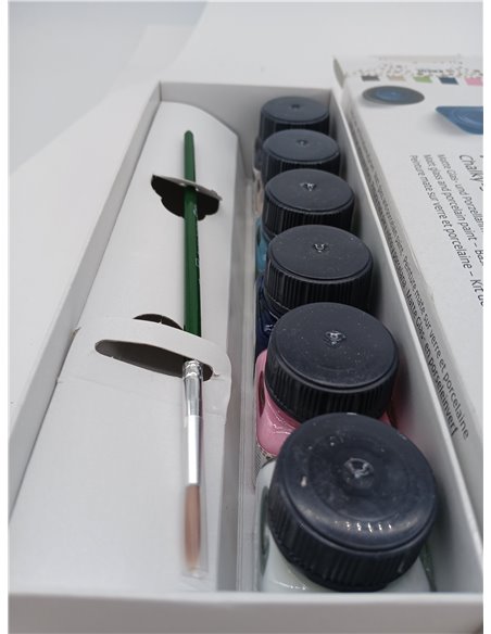 KREUL 16602 - Pintura a la tiza para vidrio y porcelana Juego de 6 botes de pintura a la tiza para vidrio y porcelana de 20 ml c