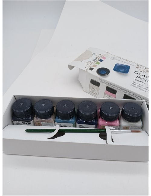 KREUL 16602 - Pintura a la tiza para vidrio y porcelana Juego de 6 botes de pintura a la tiza para vidrio y porcelana de 20 ml c