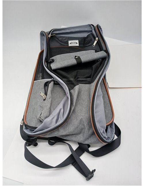 Transportin Gato Extensible con 4 Entradas | Mochila Transpirable - Transportin Perro Pequeño con Arnés Interno - Carga Máxima 8