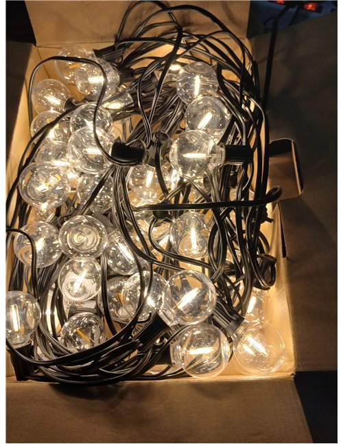 Guirnalda Luces Exterior, 30M Luces Exterior con 50+2 G40 LED Bombillas Inastillable, Impermeable IP45 Girnalda Luces Exteriores