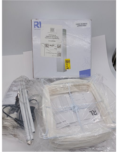 Trio Lighting R40122001 Lampara Pie de Papel con Interruptor de Pie, Atenuación, Color Blanco
