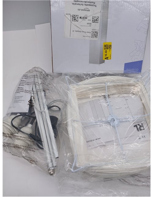 Trio Lighting R40122001 Lampara Pie de Papel con Interruptor de Pie, Atenuación, Color Blanco