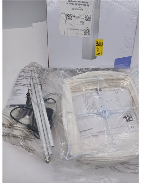Trio Lighting R40122001 Lampara Pie de Papel con Interruptor de Pie, Atenuación, Color Blanco