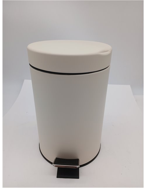 kela Cubo para cosméticos beige 3 l, cubo de basura metálico con pedal para baño, cubo de basura para baño con cubo interior y a