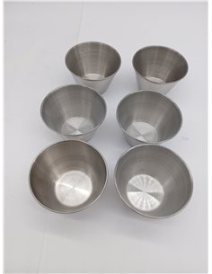 EUROXANTY 6 Flaneras de acero inoxidable, Flaneras individuales, Moldes para repostería, Molde para flan, Flanera para postres,  2