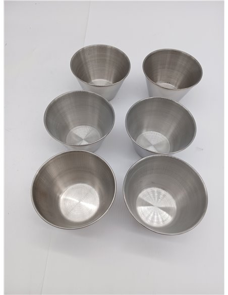 EUROXANTY 6 Flaneras de acero inoxidable, Flaneras individuales, Moldes para repostería, Molde para flan, Flanera para postres, 