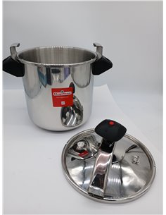 Magefesa Inoxtar - Olla Express Tradicional de 10L, Acero Inoxidable 18/10, Inducción, Cocina Sana, Pomo Rotatorio, Fondo Termo- 2