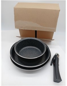 MAGEFESA 02109379 K2 Batería Cocina Inducción con Mango Desmontable, Antiadherente, Vitrocerámica, Gas, Acero Esmaltado, Cristal 2