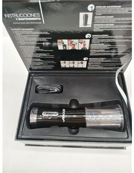 ARCOS Sacacorchos Eléctrico en ABS con Batería Interna Recargable. Abrebotellas Eléctrico Moderno y Elegante con Cortacápsulas y
