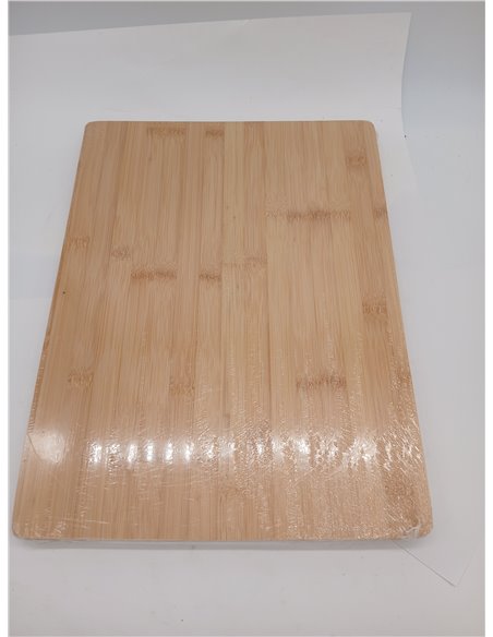LACOR 60487 Tabla de Cortar Pan de Bambú, Con bandeja recogemigas, Robusta y resistente, 8 Canales horizontales, Beige, 40 x 30 