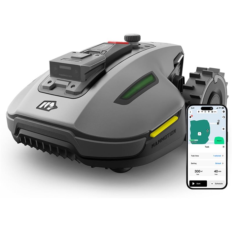 MAMMOTION YUKA Mini 700 Robot Cortacésped Perimetral sin Cables, Recomendado 700m², MAX. 1100m², Auto Mapping Visión 3D AI, 50% 