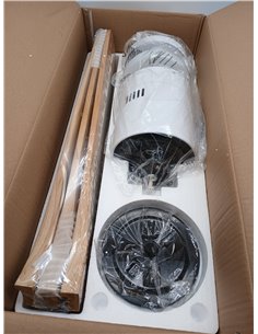 M mimotec - Ventilador Techo Energy con Luz LED Regulable en intensidad, Motor DC Silencioso, Aspas Efecto Madera Ø132 cm, Mando 2