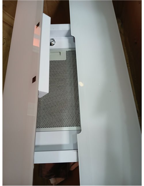 Cecotec Campana Extractora Decorativa 90Cm Bolero Flux Dt 908010 Glass White A++. Acabado Vidrio Blanco Mate, Succión 800M3/H, M