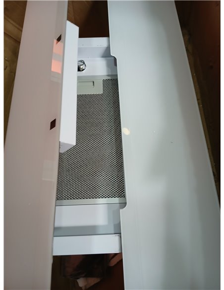 Cecotec Campana Extractora Decorativa 90Cm Bolero Flux Dt 908010 Glass White A++. Acabado Vidrio Blanco Mate, Succión 800M3/H, M