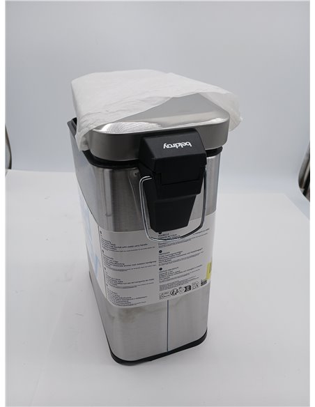 Beldray, acero inoxidable, Cubo de basura rectangular con pedal y tapa de cierre suave, 5 litros, LA041173SS, 5L