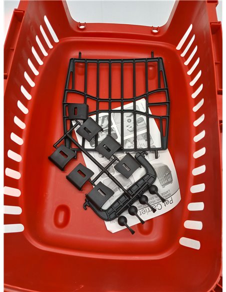 Kerbl Pet Caja de transporte Expedion, crema/borgoña, 45x30x30 cm, transportín para perros, transportín para gatos, plástico, pe
