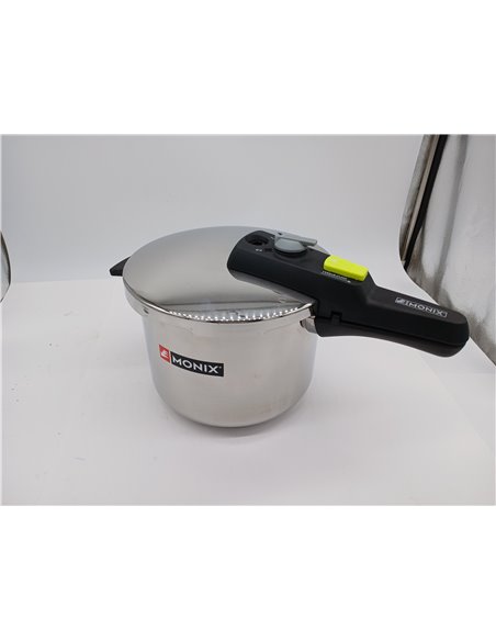 MONIX Quick Olla Express de 7 Litros, Fabricada en Acero Inoxidable, con Triple Sistema de Seguridad y 2 Niveles de Presión, Apt