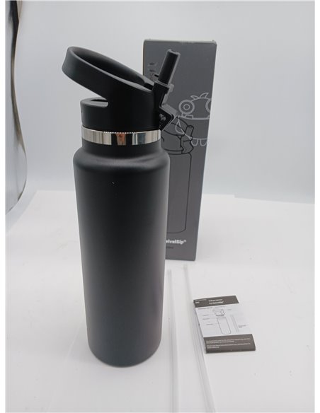 Super Sparrow Botella de Agua Acero Inoxidable - Botella Termica Boca Ancha con Paja 1.5L - Sin BPA, para Gimnasio, Deporte, Ofi