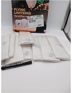 Ediesi, Farolillos Voladores de Papel, 10 Unidades, 100% Biodegradables, Velas Voladoras, Farol Volador, Sky Lanterns, con Rotul 2