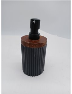 Douceur d'Intérieur Niagara Soap Dispenser Diameter 8 x 17 cm Anthracite Polyresin Acacia 2
