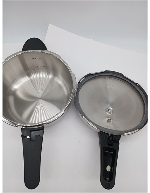 BRA Vitesse Olla Express de 4 Litros, Fabricada en Acero Inoxidable 18/10, Con 2 Programas de Cocción y Sistema de Bloqueo de Ap
