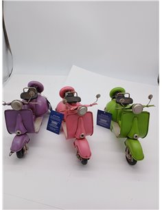 Figura Decorativa DKD Home Decor 26 x 10 x 17 cm Rosa Lila Moto Verde Vintage (3 Piezas)