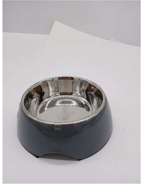 lionto Comedero de melamina con Base Antideslizante, Cuenco extraíble de 420 ml de Acero Inoxidable Resistente e Inodoro, fácil 
