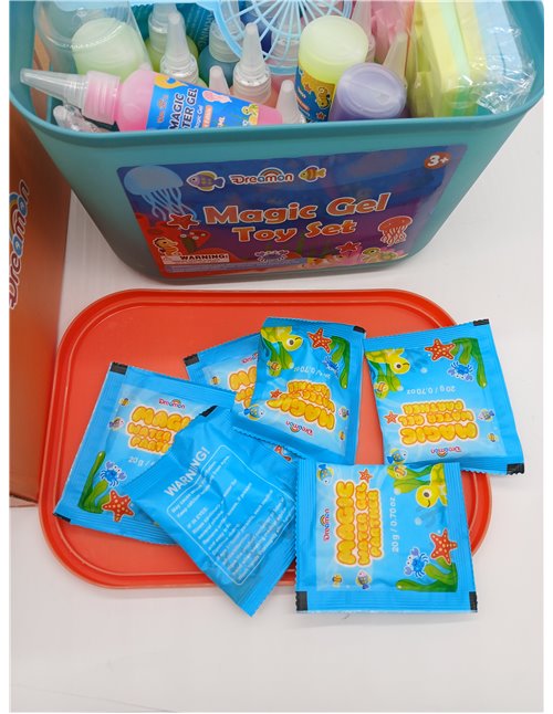 Dreamon Aqua Gelz Set, Juguete de Gel de Agua Mágico 3D DIY, Juego Magic Gel Kit con 22 colores y 16 formas, Regalo de Juguete C