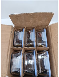 AKTIVE Max Home – Pack of 6 Airtight Glass Containers, Microwave-Safe Glass Containers, Food Containers with Closure, 800 ml, Tr 2