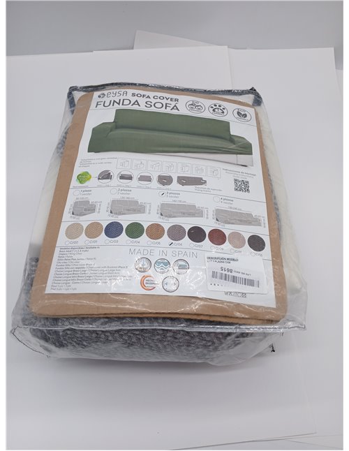 Eysa Luz Funda de sofá elástica 3 plazas de 160-190cm (Medida de Respaldo), Color Gris