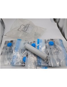 Amazon Basics Bolsas de vacío Cremallera para Almacenamiento, Incluyen Boca para Aspirador, 6 Unidad (2 extragrandes, 2 Grandes  2