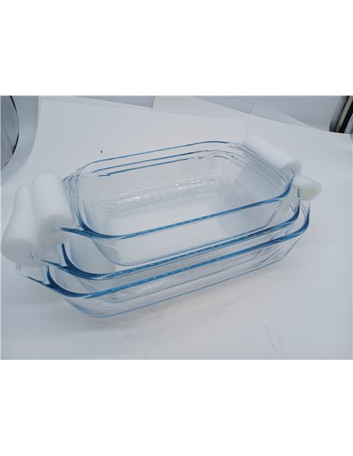 Pyrex Irresistible Set de 3 Fuentes para el Horno de Extrema Resistencia a Choques Térmicos, 3 Unidades, Transparente