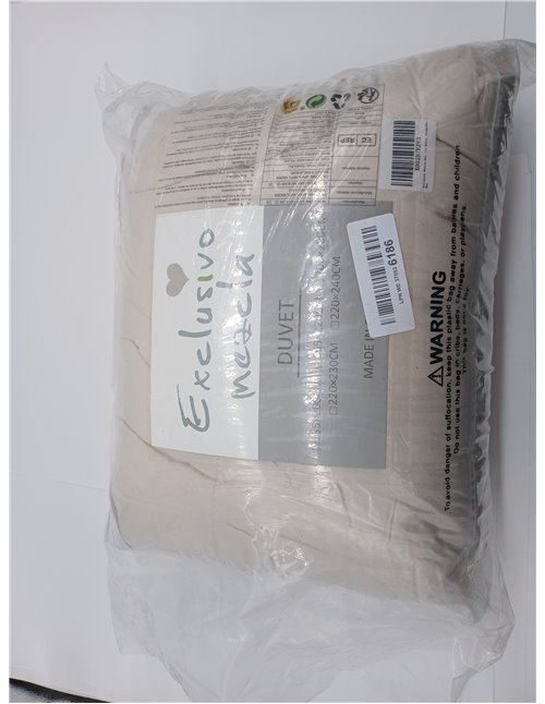 Exclusivo Mezcla Duvet for 90 cm Bed, Soft, Reversible and Breathable Duvet 220 g/m² in Microfibre, Suitable for Summer, Beige/W