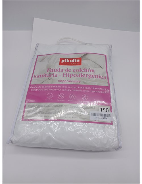Pikolin Home – Waterproof Mattress Cover with Zip, Hypoallergenic, Safety Closure, Anti-Shaking – Bed of 150 (150 x 190/200 cm)