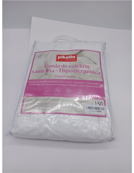 Pikolin Home – Waterproof Mattress Cover with Zip, Hypoallergenic, Safety Closure, Anti-Shaking – Bed of 150 (150 x 190/200 cm)