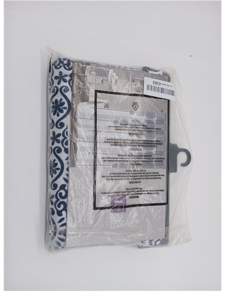Lush Decor Cortina de Ducha con diseño de Mandala Bohemio y Damasco a Rayas, 182 x 182 cm, Azul Marino