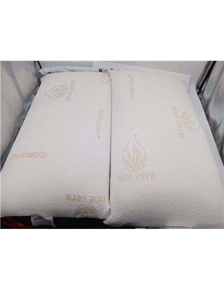 Todocama - Memory foam pillow, anti-mite and anti-bacteria. Compact core. Double cover with zip. Aloe Vera fabric. Thermoregulat