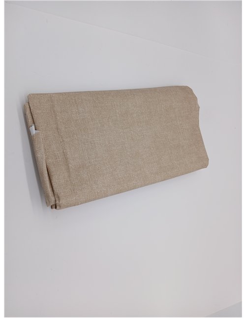 ANRO Mantel de Hule, Mantel Encerado, Color Beige, Aspecto de Lino, Ovalado, 180 x 140 cm