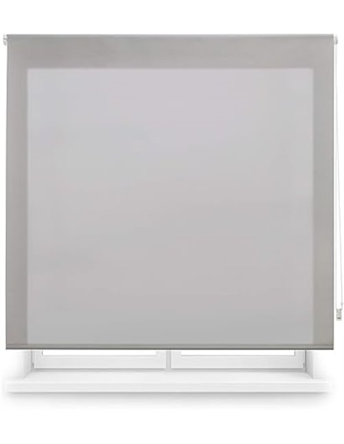 Blindecor Ara | Estor enrollable translúcido liso - Gris plata, 100 x 175 cm (ancho por alto) | Tamaño de la Tela 97 x 170 cm | 
