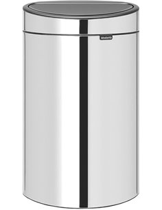 Brabantia Touch Bin Cubo de Basura, Stainless Steel, Acero Brillante, 40L