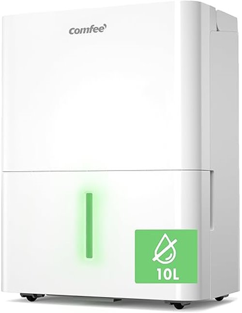 COMFEE’ Deshumidificador 10L para Humedad interior hasta 20 m2 / 50 m3 - Deshumificador Silencioso compacto y de bajo consumo - 
