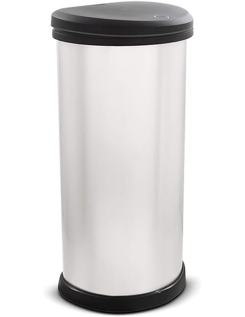 CURVER Deco Bin Cubo de Basura de 40 litros, Plateado, 34.9 x 45350 x 68