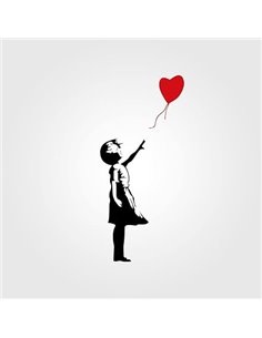 Gesar Adhesivo Banksy - Niña con globo - Chica con globo - Adhesivo de pared - Vinilo - Ideal para decorar paredes - Adhesivo de