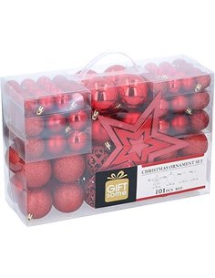 Giftsome 101 Weihnachtskugeln im Set - Weihnachtsbaumschmuck - Weihnachtsbaum Deko - Unzerbrechlich - für Drinnen und Draußen - 